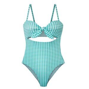WET Swimwear Willow Jade Gingham Checkered One Piece - XS